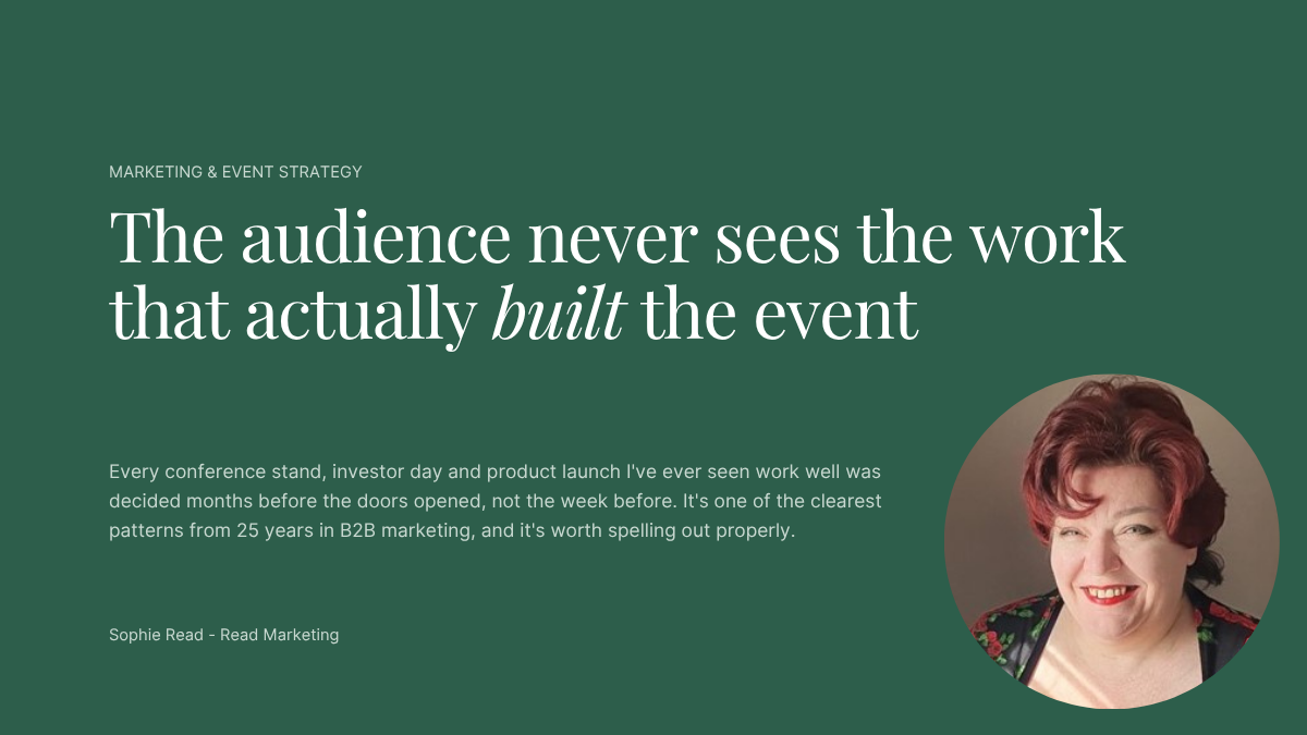 The audience never sees the work that actually built the&nbsp;event